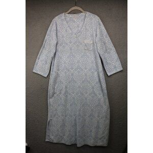 Miss Elaine Long Waffle Fleece Nightgown-Size Small-Very Soft-Pockets